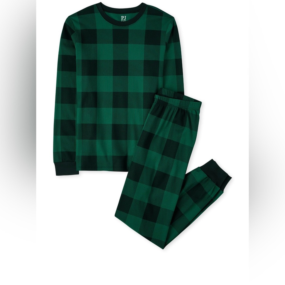 Adult Thermal buffalo Plaid Cotton Green and Pajama Lounge Set XL